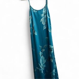 Elegant Teal Floral Maxi Dress